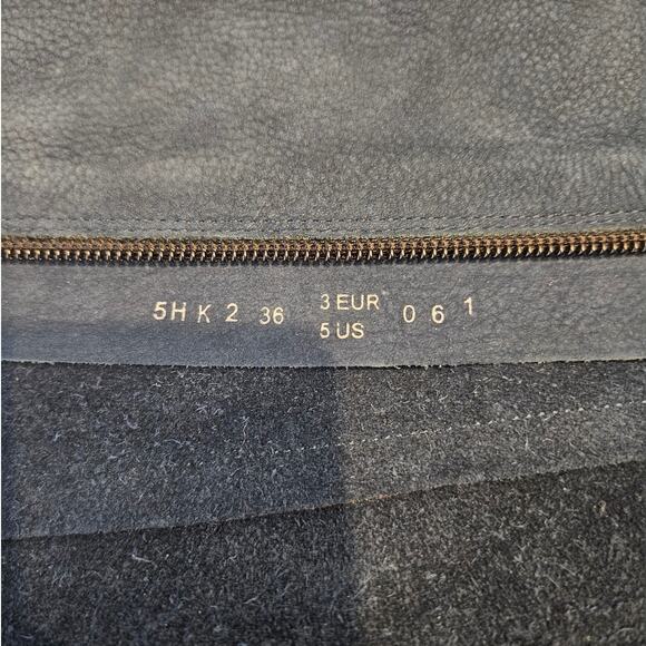 Arche x Achette Blue Night Nubuck Leather Knee High Heeled Boot sz 36 US 5 Basic - Picture 4 of 9